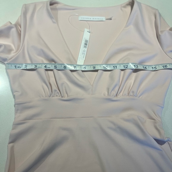 Susana Monaco Deep V Flare Top in Pink (or tutu colour. Size Large. NWTs. - Picture 6 of 7